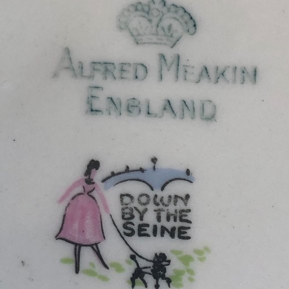Rare Vintage Alfred Meakin English China Down By The Seine - Picture 5 of 8